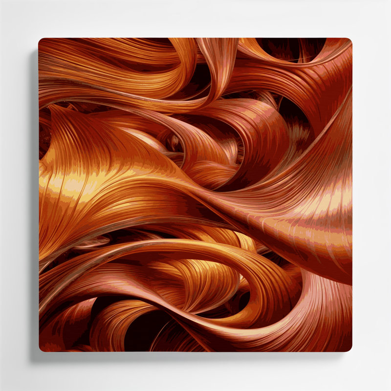 Abstraction numérique 23, art mural en métal brun, H 8 po x l 8 po