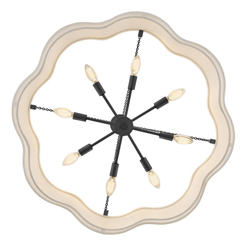 Gwen 8 - Light Steel Chandelier, Black