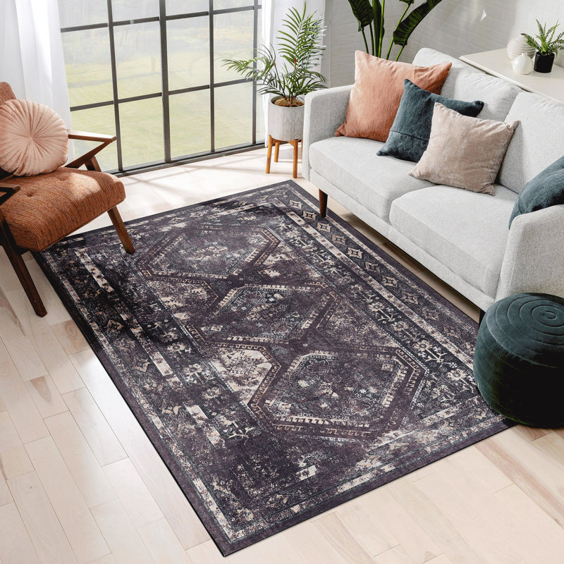 Area Rug, S, Washable Rug, Low-Pile, Non-Slip, Non-Shedding, Foldable, Kid&Pet Friendly - S For Living Room, Bedroom, Kitchen
