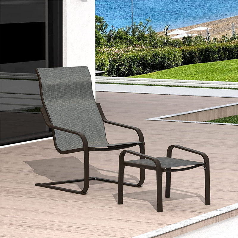 Chaise de patio inclinable avec repose-pieds Aiglon