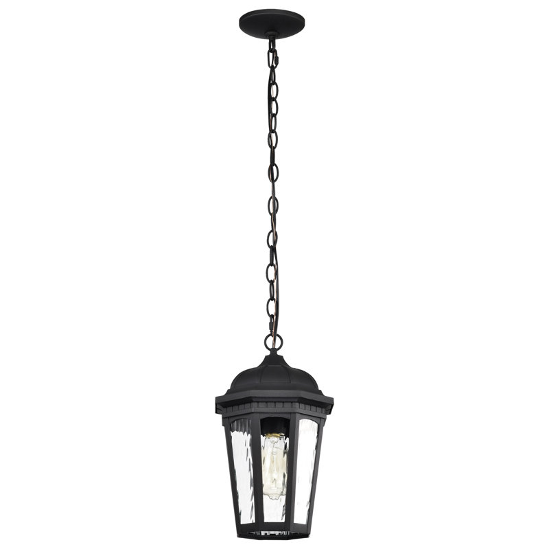 Lanterne suspendue d'extérieur noir mat 1 lumière H 14,5 po