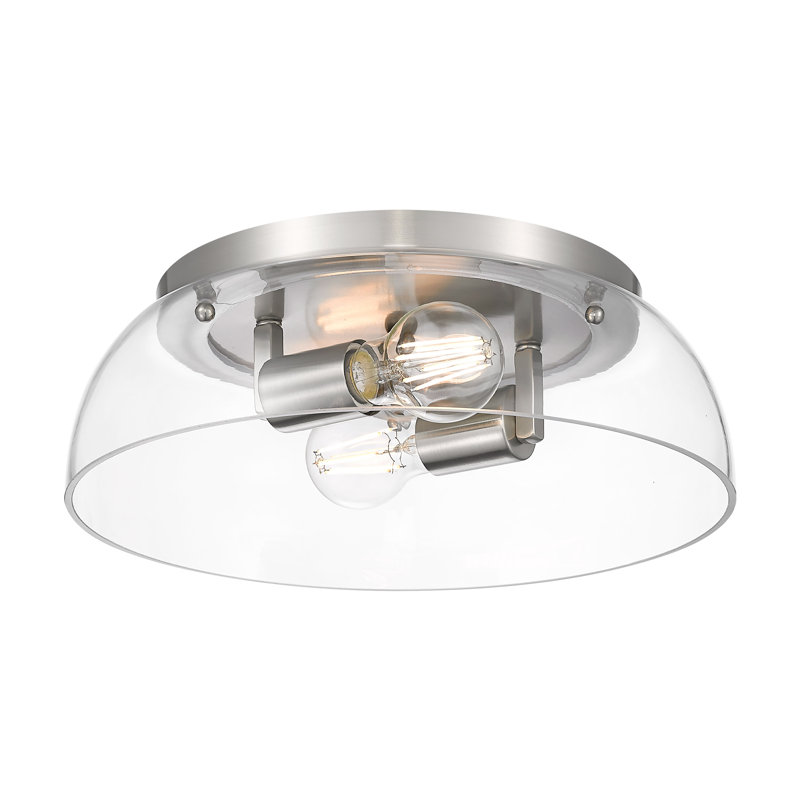 Plafonnier encastré 14 po avec verre transparent Iftimie, Étain