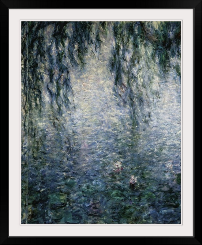 "Claude Monet Morning with Weeping Willows" par Claude Monet, reproduction d'art, H 20 po x l 16 po x 1,5 po, Toile