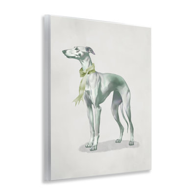Plaque murale Graceful Dog & Ribbon, design par Elizabeth Medley