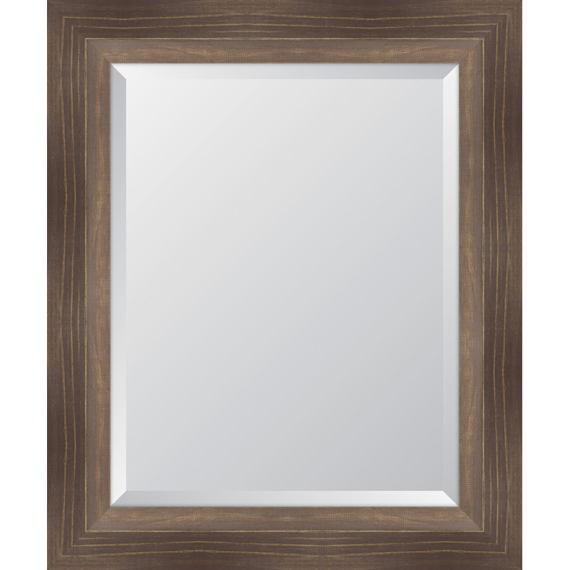 Farmhouse Wood Flat Wall Mirror, 36" H x 30" W, Autumn Spice