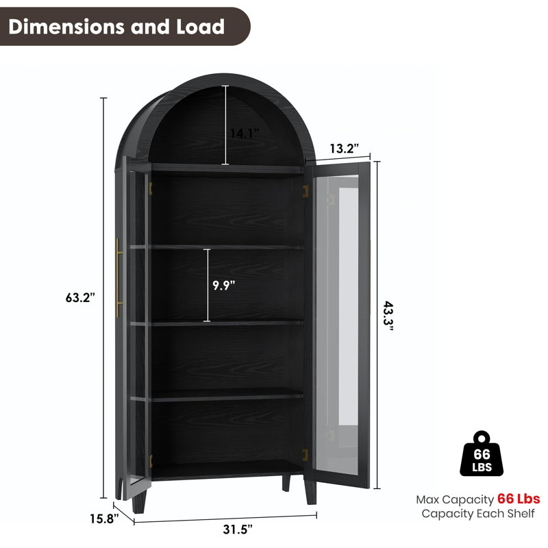 160.5cm H x 80cm W Standard Bookcase, Black