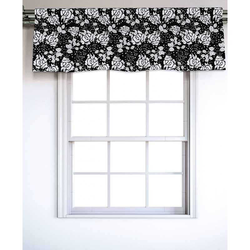 Sateen Floral Ruffled Window Valance