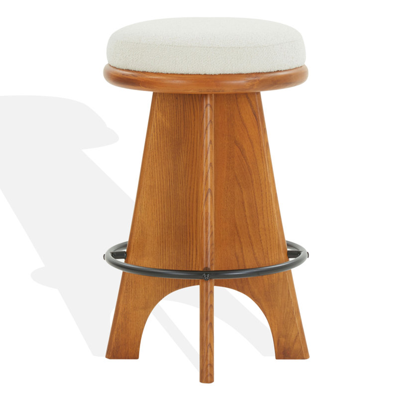 Bellarita Round Stool, Counter Stool (26” Seat Height), Walnut