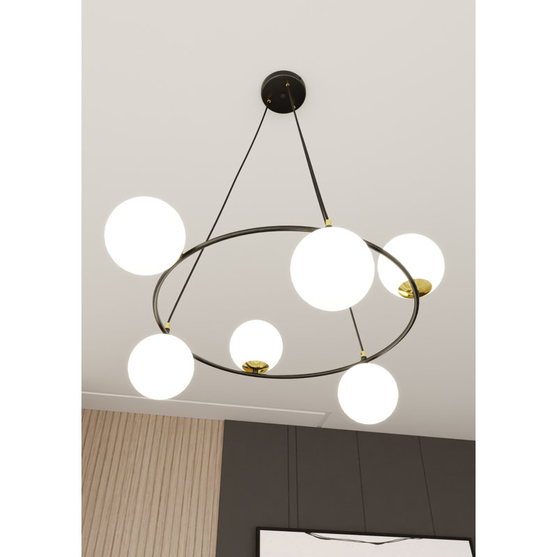 Odin 6 - Light Waggon Wheel Chandelier, White