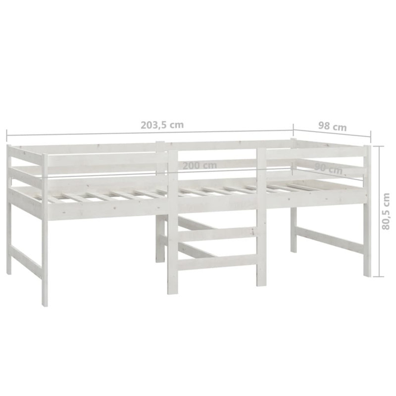 Guthbiorn EU Single - 90 X 200 Cm Solid Wood Bed, White