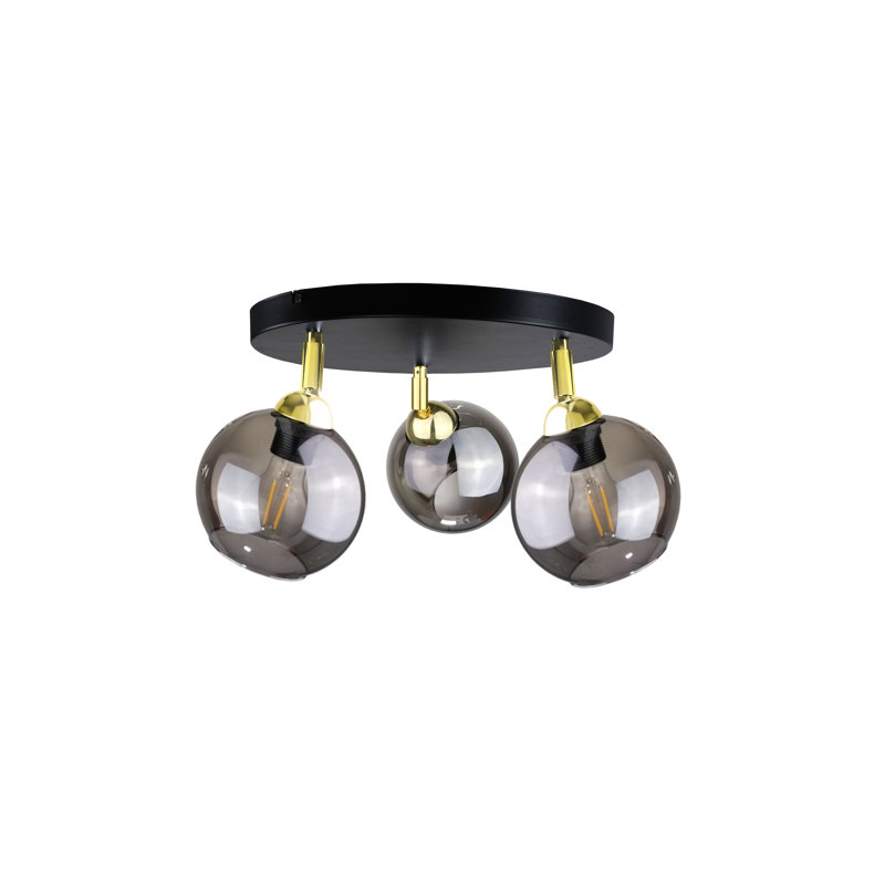 Solen Glass Ceiling Spotlight, Black/Gold