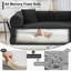Canapé-lit de 63 po en velours côtelé désossé, canapé futon modulaire, canapé en mousse à compression avec 2 coussins, aucun assemblage requis-1369500012-1374894628