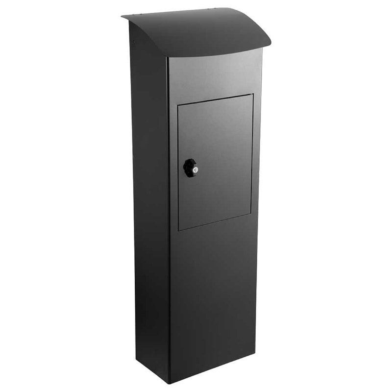 Black Steel Lockable Freestanding Parcel Mailbox