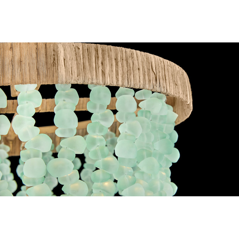 Dune 4 - Ligh Crystal Tiered Pendant, Burnished Gold/Blue