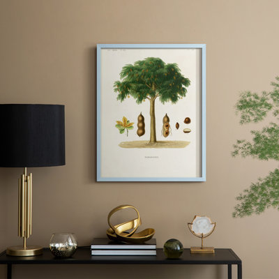 Arbre antique avec fruit, impression encadrée en bois massif