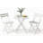 3 Piece Folding Patio Bistro Set, Patio Table & Chairs, No Assembly, White-373440520