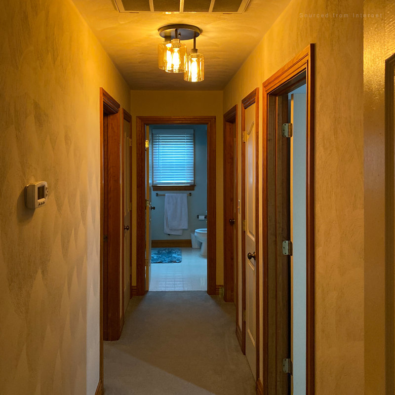 3-light Flush Mount Ceiling Light, Etl Listed, Edison Bulbs Included