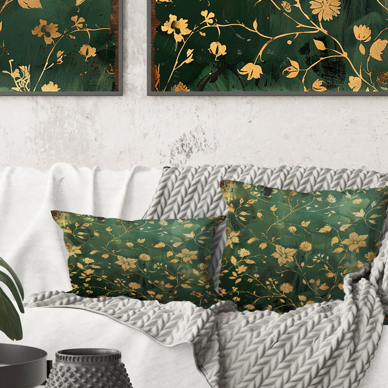 Floral Gardens I - Coussin décoratif floral, H 16 po x l 16 po