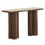 Console Mid-Century moderne en bois d'ingénierie et en pierre frittée, 47,25 po - noyer et travertin