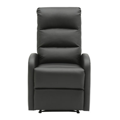 Dormi Contemporary Recliner Chair In Black Faux Leather By Lumisource