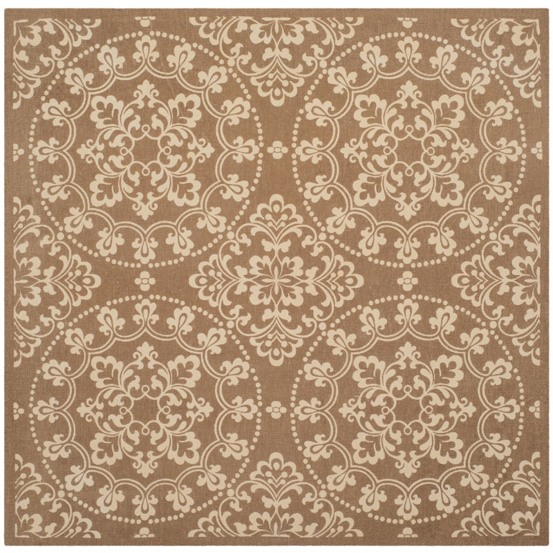 Charing Cross Cedar Brook Hand Loomed Jute Ikat Rug, Square 6'
