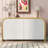 4-Door Curved Corner Design Wavy Door Panel Cabinet With Adjustable Shelves, Suitable-1796307276