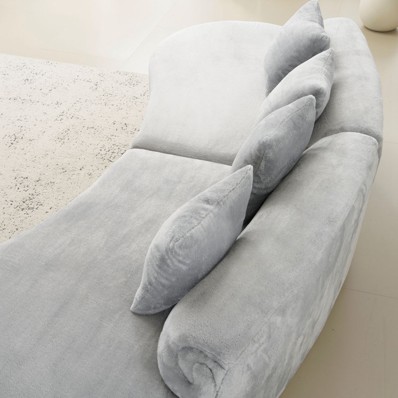 Canapé pour salon, bureau, appartement, Tissu gris pâle