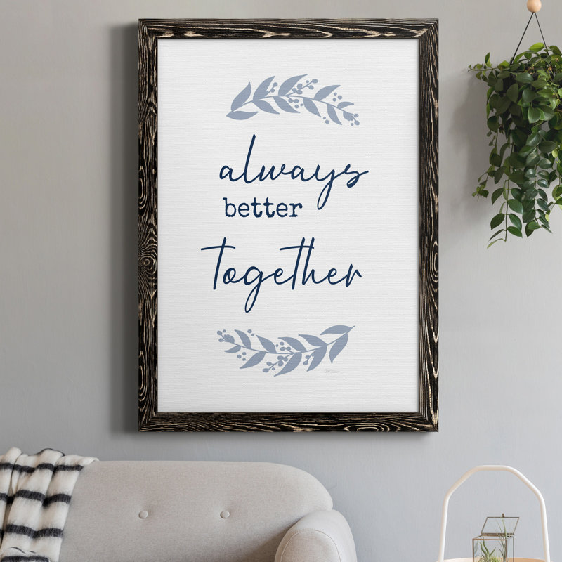 «Always Together», art textuel sur toile, H 24 po x l 18 po x P 1,5 po, Noir