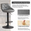 Adjustable Height Counter Stool with Metal Frame