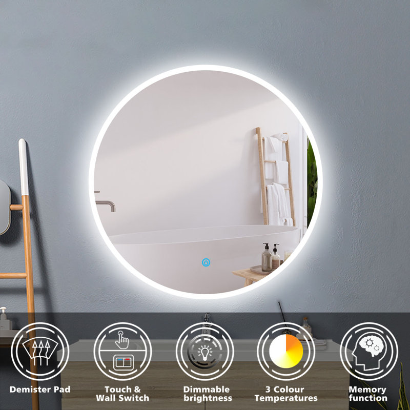Alaunna Round Mirror, 70cm x 70cm