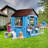 Anna Wooden Kids Playhouse with Bench for Backyard