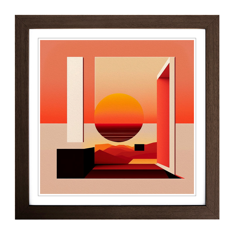 Sunset Suprematism No.2 - Framed Print, Walnut