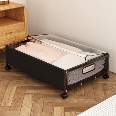 Rangement sous le lit avec roulettes