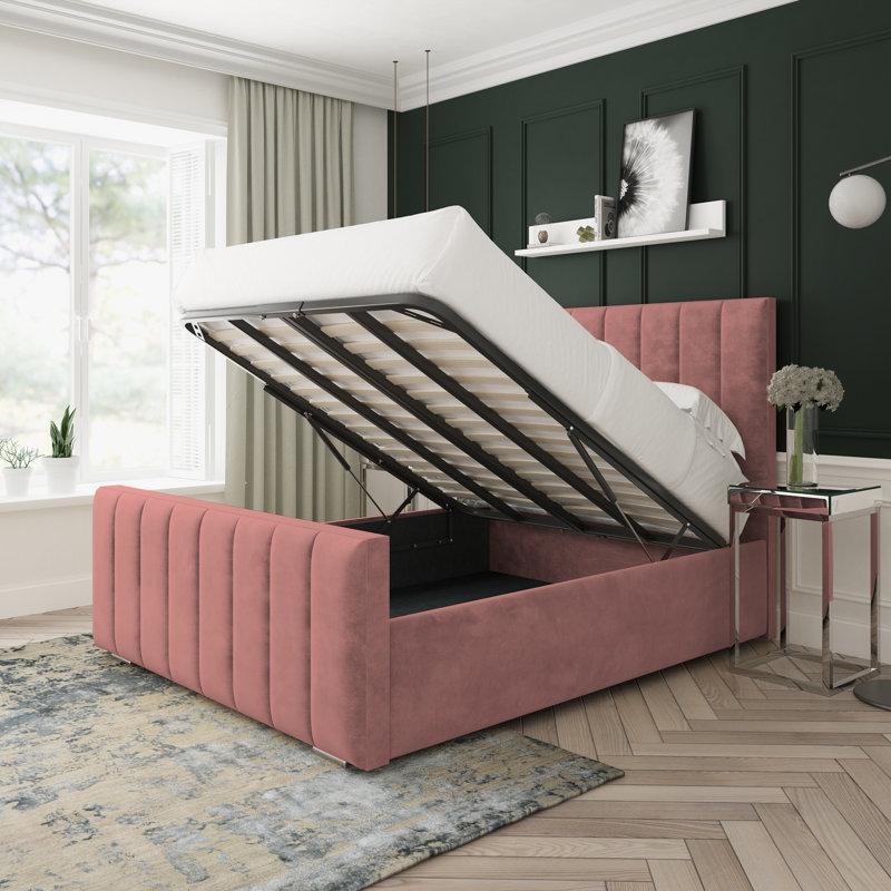 Oakley Conistan Upholstered Ottoman Bed Frame, Single (3'), Pink