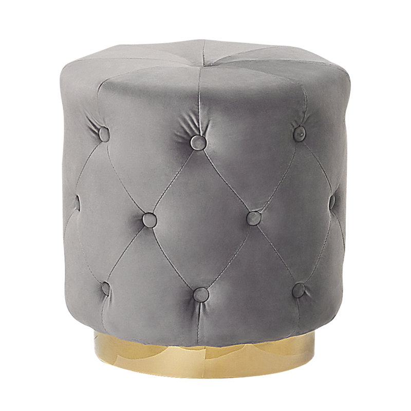 Layne 40cm Wide Tufted Round Pouf Ottoman