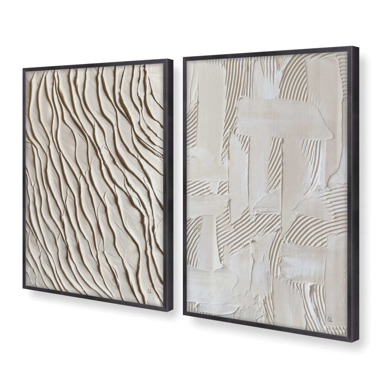 Wave Formations Duo I Set of 2 Prints in a Polished Silver Frame, 16" x 12", Cadre en zinc patiné, H 17,5 po x l 27 po