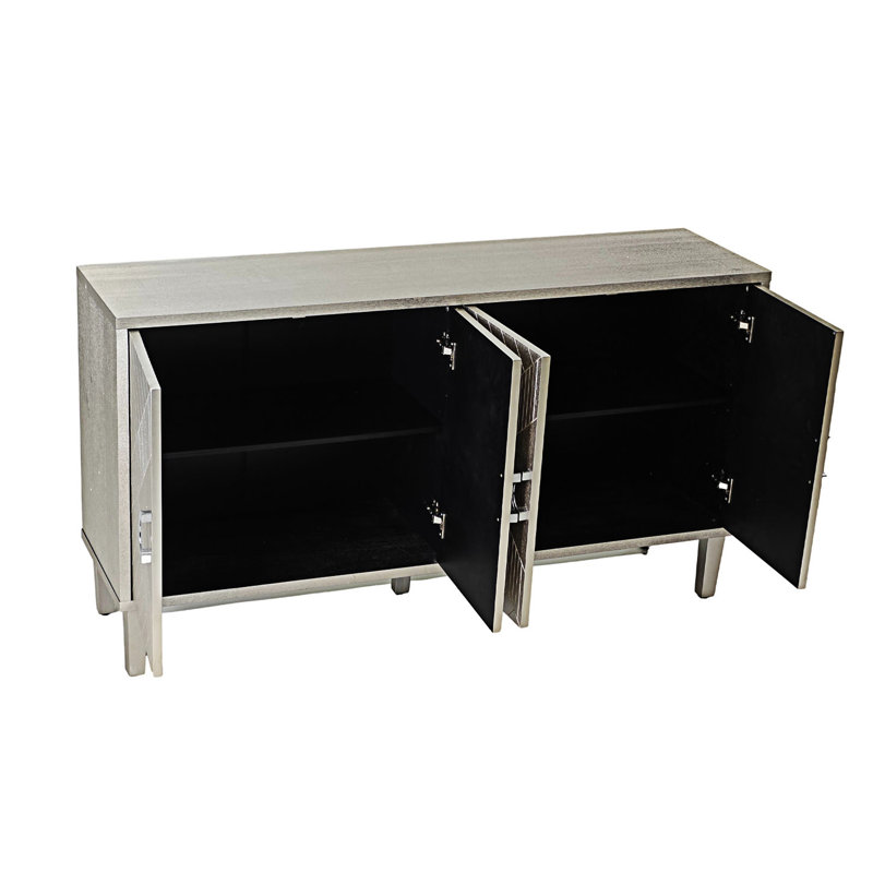 Stylish and Functional 4-Door Storage Cabinet with Pine Legs and MDF, for Living Room Bedroom,and Kitchen, null