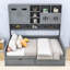 Lit de jour en bois avec armoire et tablette Wellsville-1699066338-1699066336