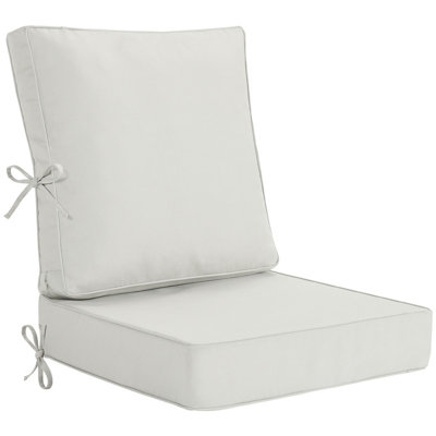 Coussins de chaise d'extérieur 20 x 20 x 4 pouces, coussin de remplacement pour l'extérieur, coussins de dossier et de siège pour meubles d'extérieur, coussins de chaise de patio résistants aux intempéries avec housse et sangles amovibles, beige