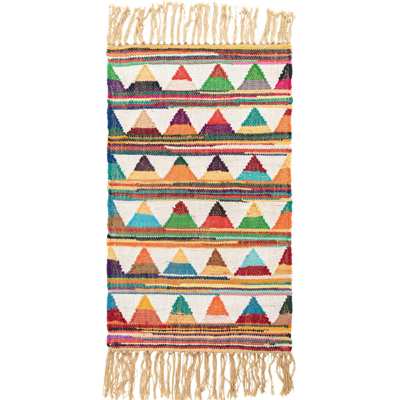 Jillann Cotton Geometric Indoor Rug, Rectangle 2' x 3'1"