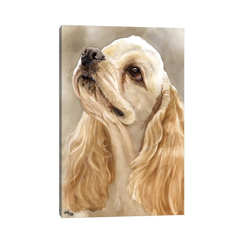 Waggin Tail - Buff Cocker Spaniel by Judith Stein - Wrapped Canvas Gallery-Wrapped Canvas Giclée, 45.72cm H x 30.48cm W