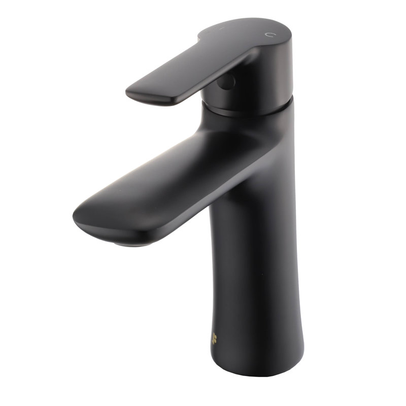 Round Single Hole Bathroom Faucet, Black