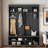 Modern Hall Tree With Metal Hooks, 3 Compartments, Shoe Cubbies And Wide Bench-1362046082