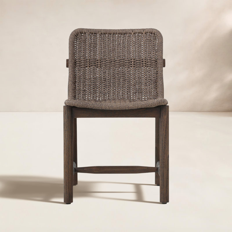 Dume Outdoor Dining Chair, Dark Gray/Dark Brown