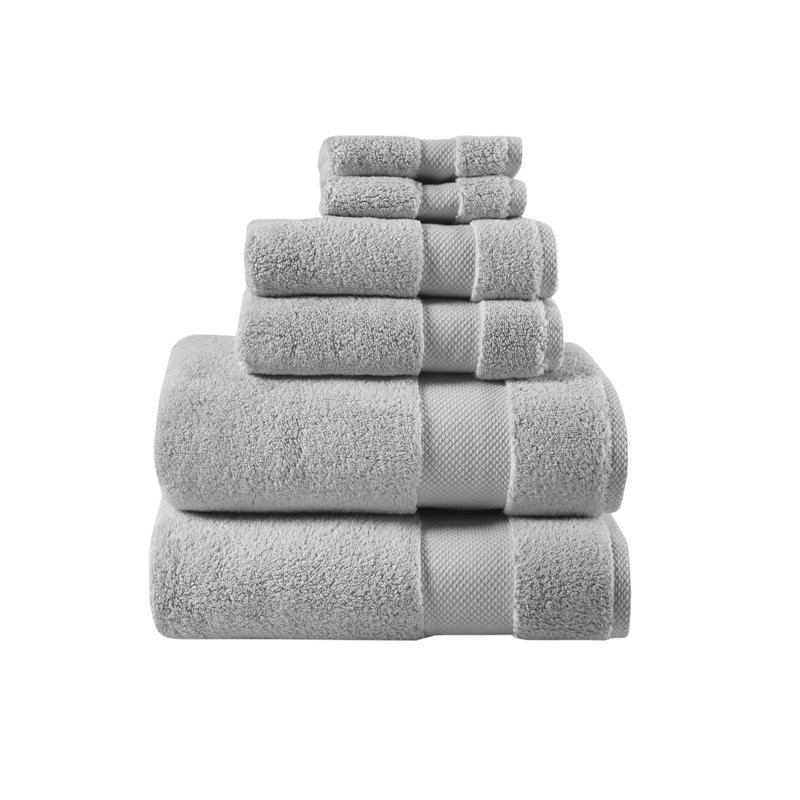 Ensemble de serviettes 6 pièces 100% coton Splendor 1000gsm, Gris