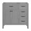 Meuble-lavabo 36 po sans lavabo, base d'armoire seulement, gris - avec tiroirs, structure solide et panneau en bois aggloméré-125858994-125858996