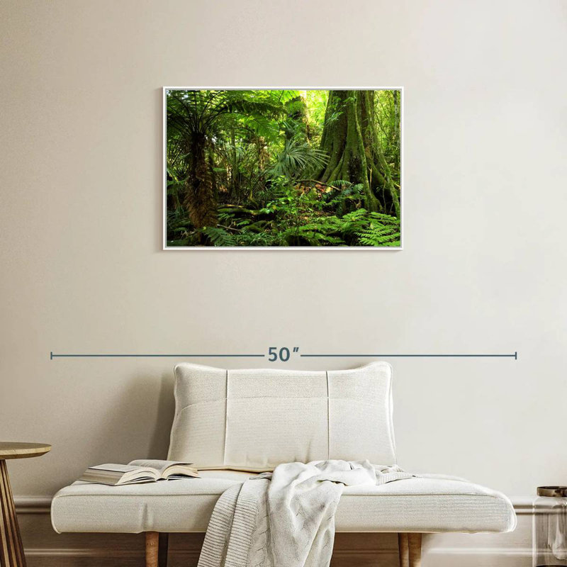 Jungle Ferns Forest, Cadre flottant blanc, 31 po x 21 po
