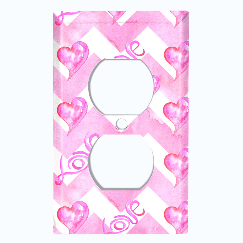 Plaque murale d'interrupteur à bascule Chevron Love Hearts
