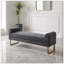 Banc de bout moderne de 55 po de large avec revêtement en similicuir et table d'appoint-129743968