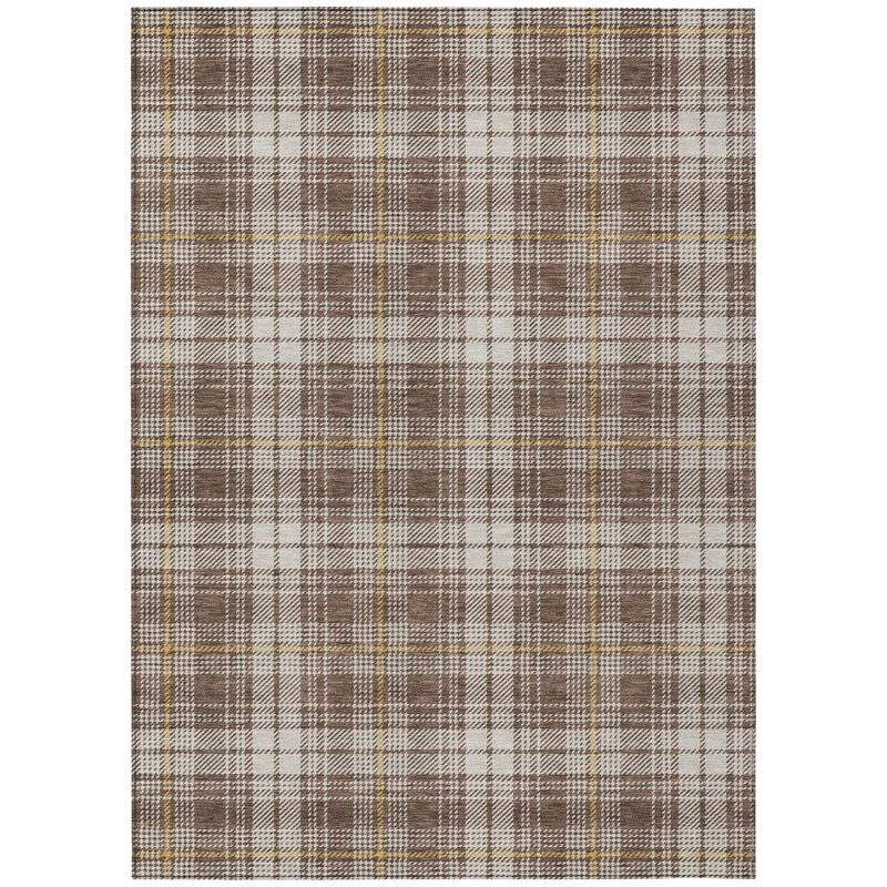 Aurora Brown Washable Indoor-Outdoor Rug - , 2'6" x 3'10"